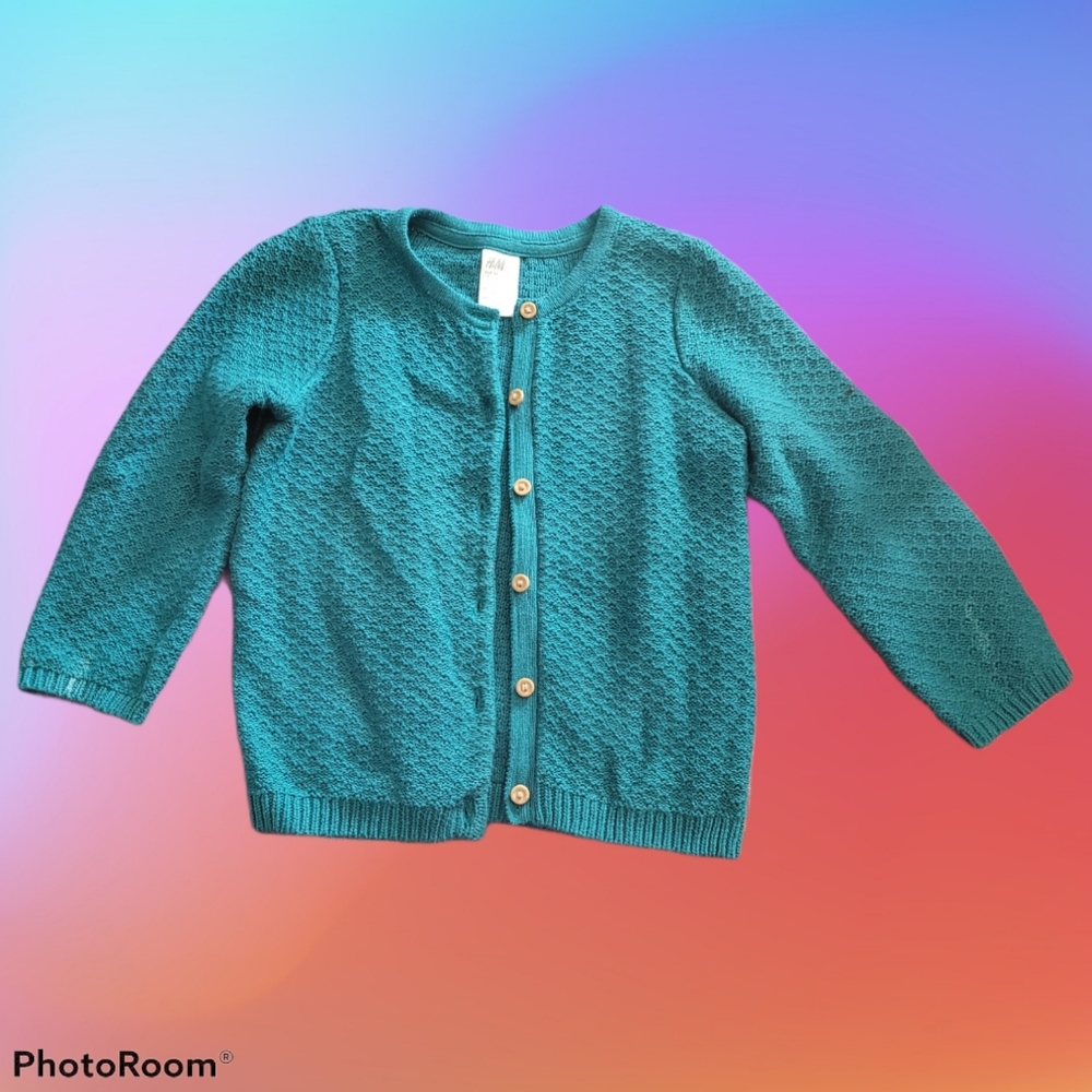 Girl's teal cardigan